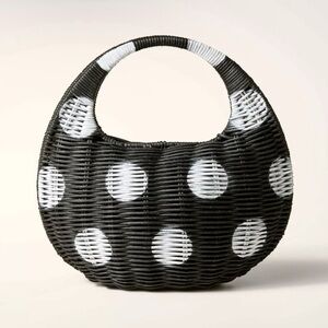 Kate Spade x Target NWT Polka Dot Wicker Crescent Bag